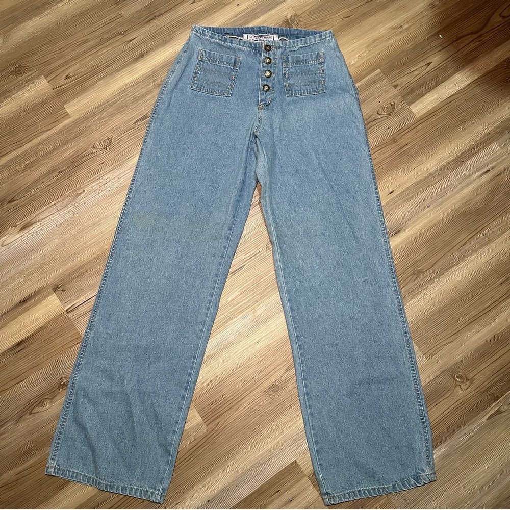 Andrews Blues High-Waisted Wide Leg Jeans